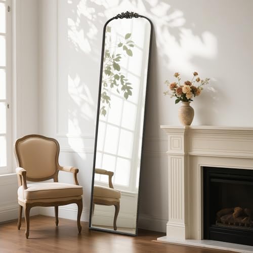 WallBeyond Arched Full Length Mirror Wall Mounted, 21x78 Inch Black Antique Mirror, Vintage Metal Frame Full Body Mirro for Bedroom, Living Room, Hanging or Leaning - Image 3