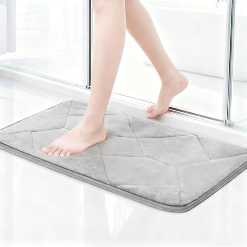 Cozary Tappeto da Bagno in Schiuma di Memoria Assorbente, Antiscivolo, Tappeto da Bagno, Lavabile, per la Cucina, la Camera da Letto, il Bagno e l'ingresso, 60 x 40 cm