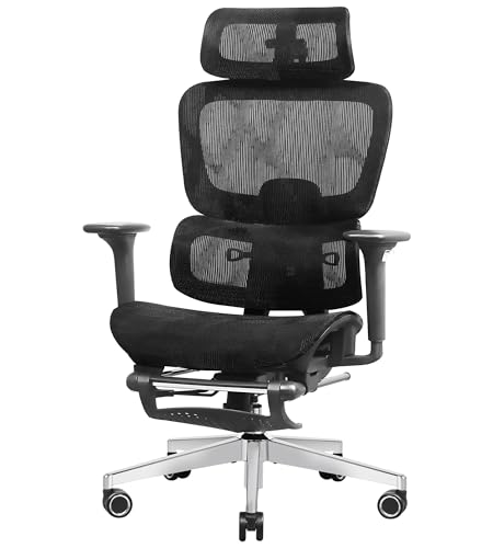 HUAUR Ergonomic Mesh Office Chair with 4D Armrest, Big and Tall Computer Task Chair with Adjustable...