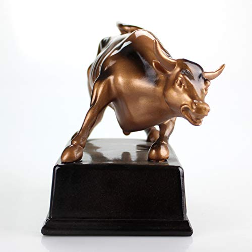 Estatua de Bronce Wall Street Bull con Base Pequeña miniatura 3
