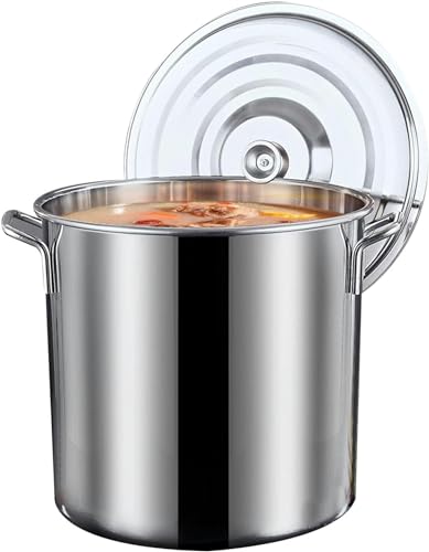 Olla grande de acero inoxidable para cocinar guisos familiares en placas de inducción