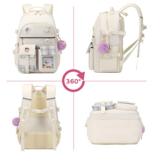 KIDNUO Backpack for Girls 15.6 Inch Laptop School Bag Kids Elementary College Backpacks Bookbags for Girls Teen Women Student