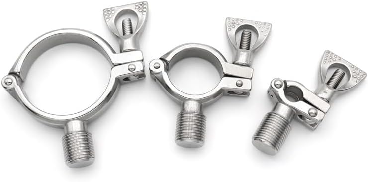 Pipe Holder Clamp Clips Support Tube Hanger Bracket 304 Stainless Steel 1/2" Male Female Thread OD19 25 38 51 63 76 102mm(Male,Pipe OD 76MM_SS304)