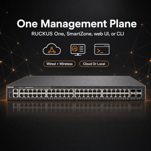 Image of RUCKUS ICX8200-48ZP2-E2 Managed Switch, 32x Gigabit PoE+ and 16x 2.5G Multigigabit PoE++, 4x 25GbE SFP28 Uplinks, 1480W Power Budget, Dual Hot-Swap PSU - Stackable Enterprise Switch - ICX8200-48ZP2-E2