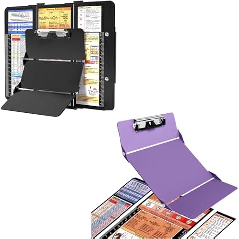 Nursing Clipboard with Different Shapes, Pocket Clipboard for Students/Nurses/Doctors,Purple Cover