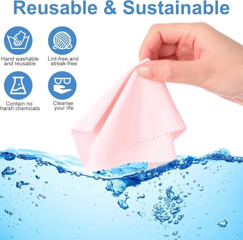 Image of CERLINK Microfiber Cleaning Cloth for Laptop Screens, Monitors, Keyboards, Phones, Cameras, Tablets, Sunglasses & More - Soft, Lint-Free, Reusable Wipes - Random Colors (Pack of-2)