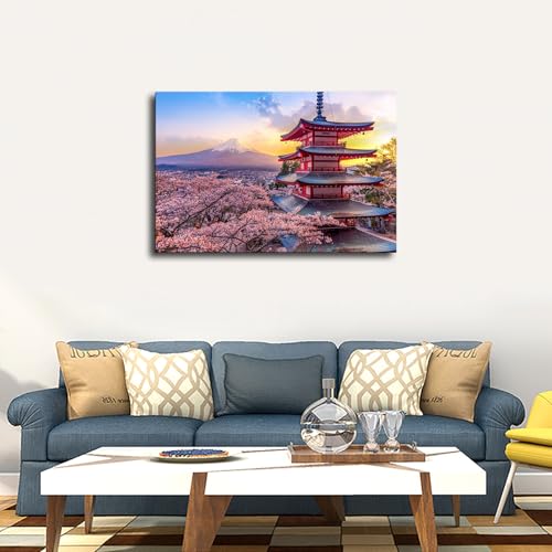 Generic Mount Fuji And Cherry Blossoms Poster Canvas Wall Art Print Picture Oil Painting Aesthetic Children'S Room Bedroom Living Room Home Decor thumb #3