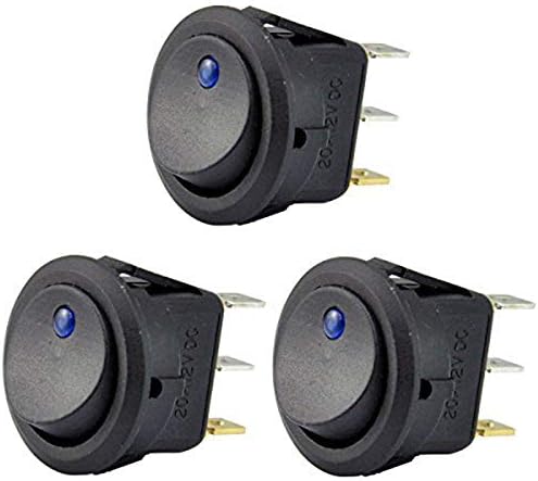 iFutniew3Pc 12V 20A Rocker Toggle LED Switch Blue Light SPST On-Off Control for Boats Cars Racing Cars Off-Road Vehicles Heavy Trucks RVs ATVs and Anything That Uses a 12 Volt Power