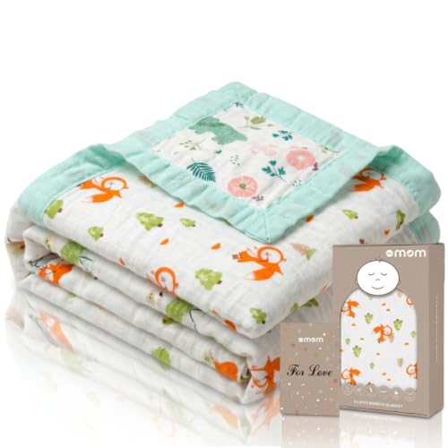 Image of DOTMOM Premium Bamboo 6 Layered Baby Blanket | Hypoallergenic, Antibacterial, Highly Breathable, Super Soft, 0 to 3 Years