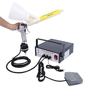 Paint Gun, TBVECHI Powder Coating System Machine Electrostatic Powder Coating Kits w/Foot Switch Aint Spray Gun PC03-5…