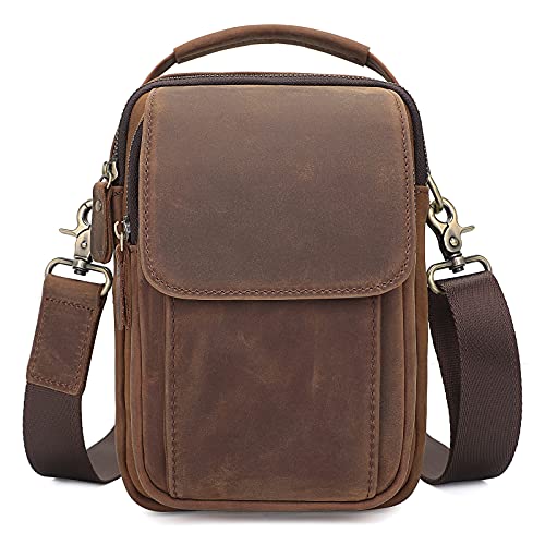 Image of Augus Genuine Leather Small Messenger Bag Crossbody