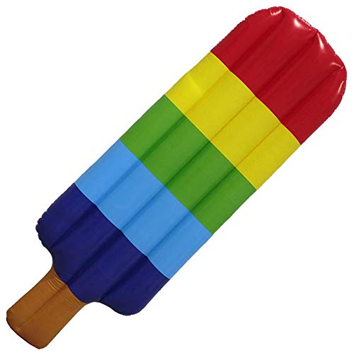 NAWA - Colchoneta Hinchable Gigante para Piscina | Formato Paleta de Hielo | 175x60x16 cm | Material Resistente y Fácil Inflado | Diseño Multicolor, Cloruro de Polivinilo
