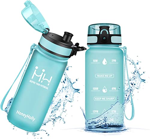 HoneyHolly Botella Agua Niños, 350ml sin BPA, a Prueba de Fugas Tritán, Botella Reutilizable, Botella Agua para Infantil, Escuela, Deportiva | Botella Agua Niños Colegio, con Filtro