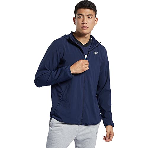 レッグウェア mm Reebok Men's Te Woven Jacket Light Jacket, Blue (Vecnav)., Large