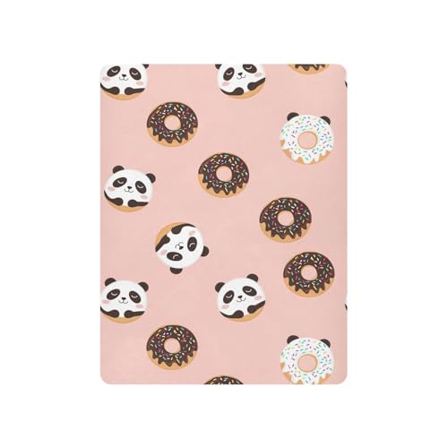 Image of Donuts Panda Salmon Fitted Crib Sheet for Boys Girls Baby Pack and Play Sheets for Crib Mattress,39 x 27 in
