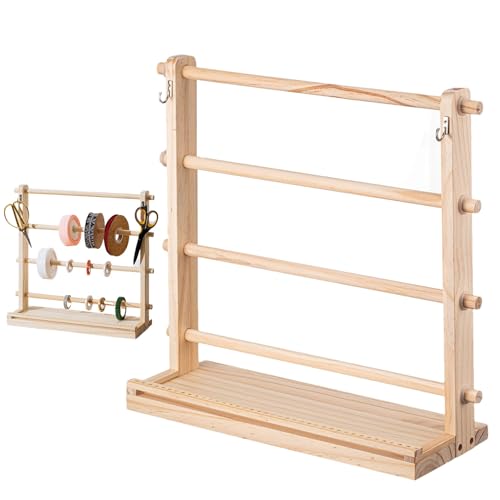 Nastri Holder - estante de exposición, portacassettes | Organizador de madera artesanal, estructura vertical de, base de exposición, soporte decorativo para taller de diseño de pasteles bota