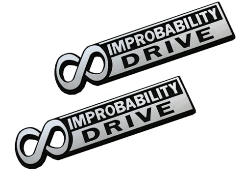 Image of 2Pcs Infinite Improbability Drive Emblems 3D Car Badge for Universal Car Truck SUV Vehicle Window Door Chrome