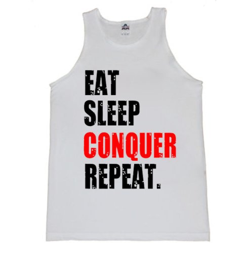 FTD Apparel Men's Eat Sleep Conquer Repeat Motivation Tank Top