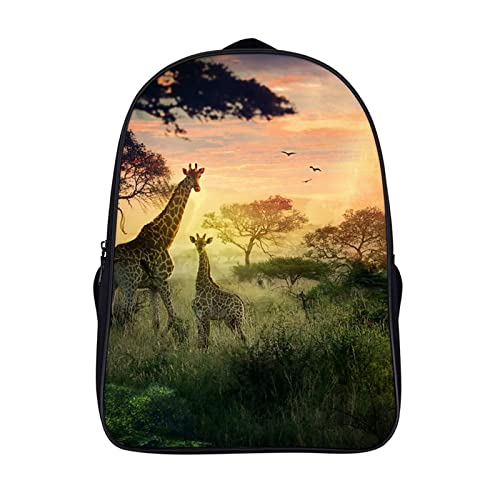 Sac d'école ados mode avec motif animal girafe pour le lycée