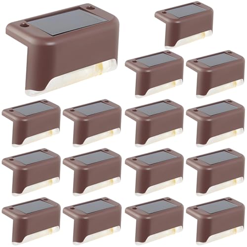 Bosreroy 16 Solar-Pfostenlichter Braun für Außen