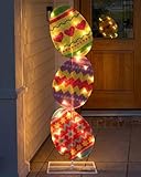 VIHOSE Easter Egg Lights Outdoor Decoration 41 Inch H Pre-lit Lighted Heart Decor with 50 Warm White Lights...