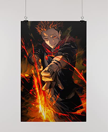Image of AD INFINITUM Anime jujutsu kaisen 300 gsm Paper Wall Poster, Multicolor | 13 x 19 inches | (SUKUNA 3)