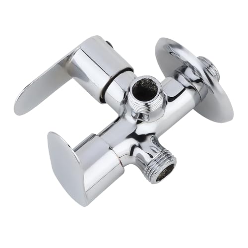 Image of 2-in-1 Angle Valve for Toilet, Bathroom, Kitchen, Brass, Chrome Plated