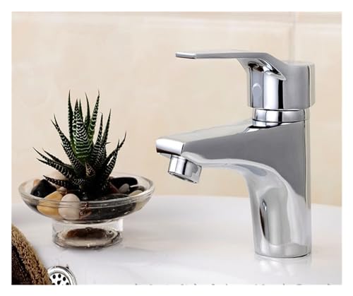 Grifo de lavabo cerámico de orificio único con soporte para agua fría y caliente 3