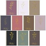 Cholemy 10 Pack Spiral Notebook Aesthetic School Supplies A5 Retro Colors Floral Notebook Writing Journals for Student College Ruled Journals 100 Pages/ 50 Sheets for Women Men Office Gift