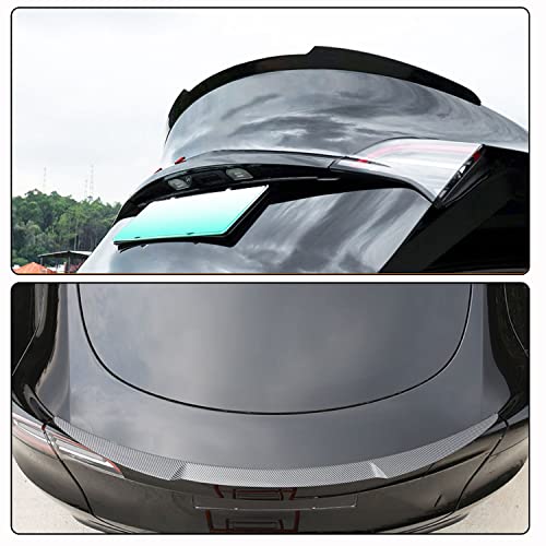 Mcarcar Kit Real Carbon Fiber Trunk Spoiler For Tesla Model Y 2020-2022 Car Spoiler Wing Performance Rear Trunk Lid Tail Car Styling Kits Gloss Black Carbon For Tesla Model Y (Style A) #TOP6