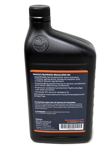 Aceite para motor 20W-50 mezcla sintética Henry's 1 cuarto miniatura 3