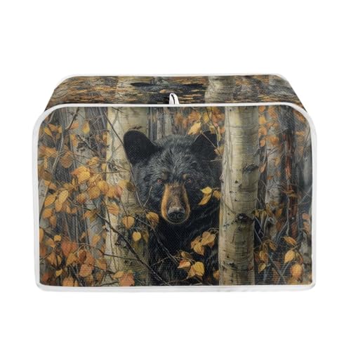 Image of Talayituse Bear Hunting Camo Print Toaster Dust Cover 4 Slice, Christmas Decoration Bread Maker Cover Toaster Covers Washable Stain Resistant Kitchen Small Appliance Covers, M