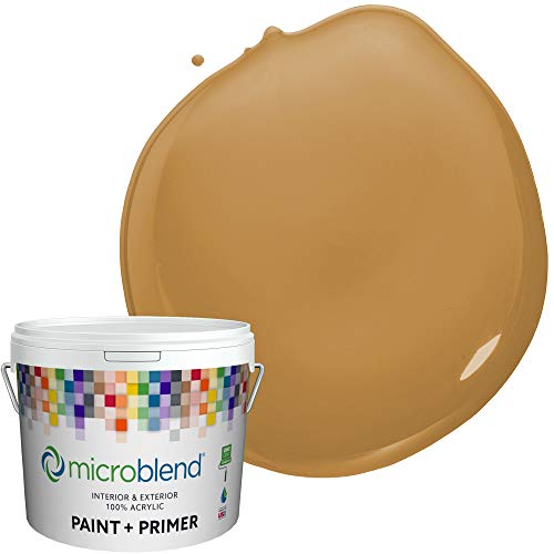 New Deal Microblend Interior Paint and Primer - Brown/Magic Wand, Semi-gloss Sheen, 5-Gallon, Premium Quality, One Coat Hide, Low VOC, Washable, Microblend Yellows Family Get Special Price Microblend Interior Paint and Primer - Brown/Magic Wand, Semi-gloss Sheen, 5-Gallon, Premium Quality, One Coat Hide, Low VOC, Washable, Microblend Yellows Family