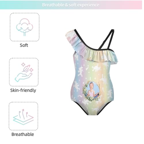 Custom Swimsuit for Girl, Personalized One Piece Swimsuit for Girl, Quick Dry Beach Swimwear as Summer Holiday Bathing Suit3
