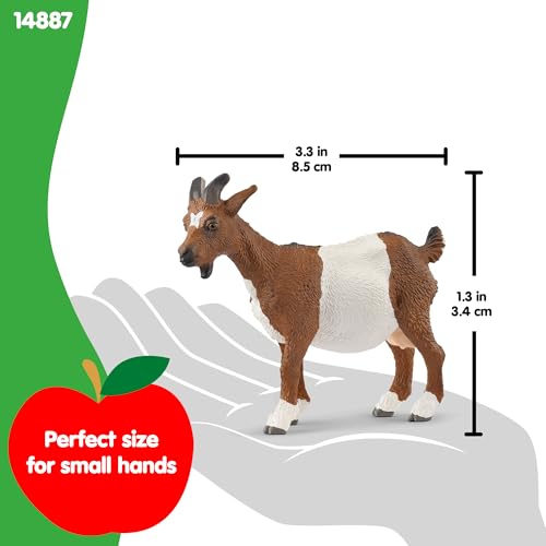 Schleich Farm World - Cute, 3" Goat Toy for Kids. Realistic Hand-Painted Farm Animal Toys for Boys and Girls. Fun Educational Figure for Screen-Free, Imaginative Learning for Children Ages 3+ 14887