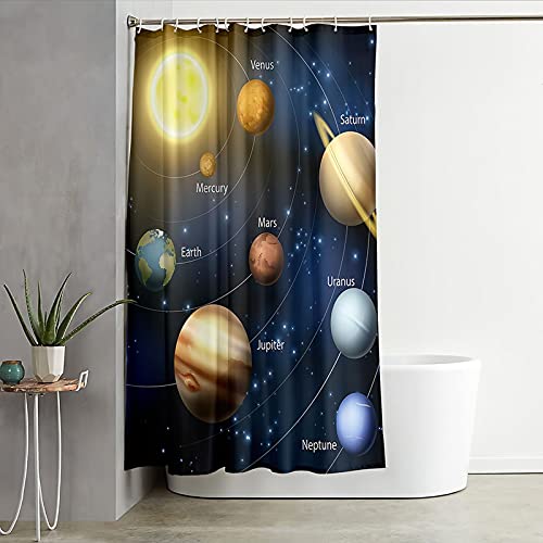 Rideau de douche polyester KnSam 165x200cm galaxy pour douche et baignoire bleue
