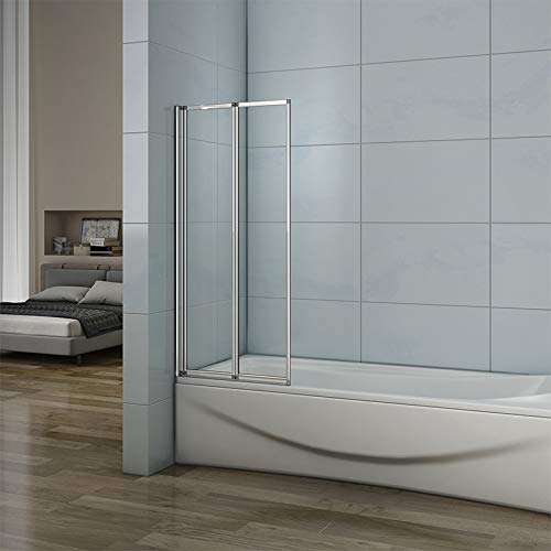Xinyang 900x1400mm Folding Shower Screen Bath Screen Glass Panel 2 Fold
