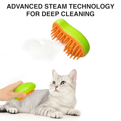 Image of 2-in-1 Pet Grooming Set for Dogs & Cats | Slicker Brush for Loose Fur & Detangling + Steam Massage Brush for Bathing & Relaxation | Safe, Gentle & Effective Daily Grooming Tools