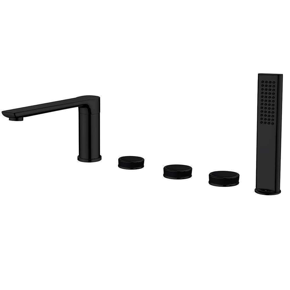 Robinet de baignoire en laiton de salle de bain au design noir contemporain