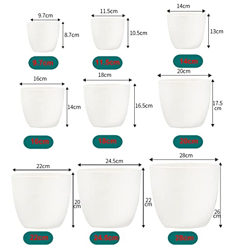 Muzhira Plant Pots, 22cm Thicken Plastic Planter with Drainage Holes - Image 4