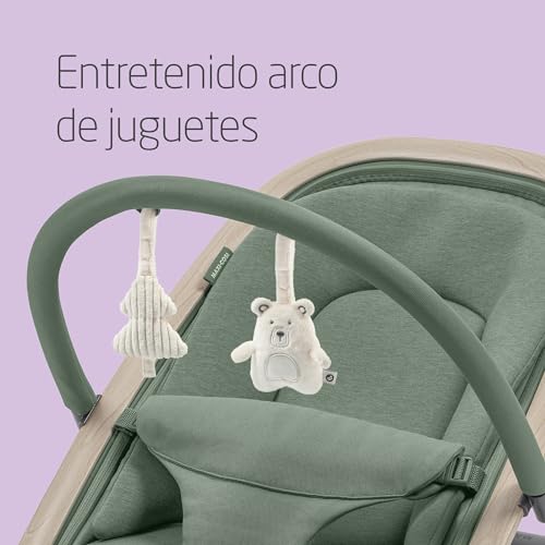 Miniatura 5 de Maxi-Cosi Kori Hamaca Bebé 2 en 1 con arco de juegos, 0-2 años, máx.15 kg, balamcin bebe, 3 posiciones de reclinación una sola mano, ligera y compacta, arnés Easy-in, Eco Care, Beyond Green