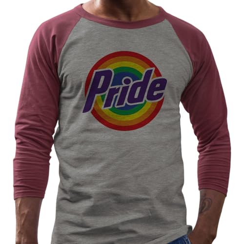 TeesAndTankYou Gay Pride Logo Three-Quarter Raglan Sleeve Baseball Shirt Unisex miniatura 2
