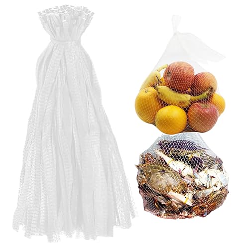 100Pcs 24 Reusable Mesh Produce Bags Onion Fruits Net Bags and Seafood Boil Bag for Crab Clam Crawfish Mesh Storage Bag for Grocery Shopping Storage of Fruits Vegetable Seafood & Garden Produce