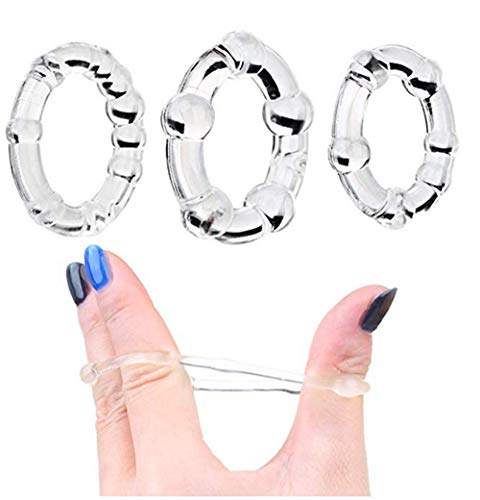 3 anillos de silicona transparente para retardo de tiempo, calidad premium