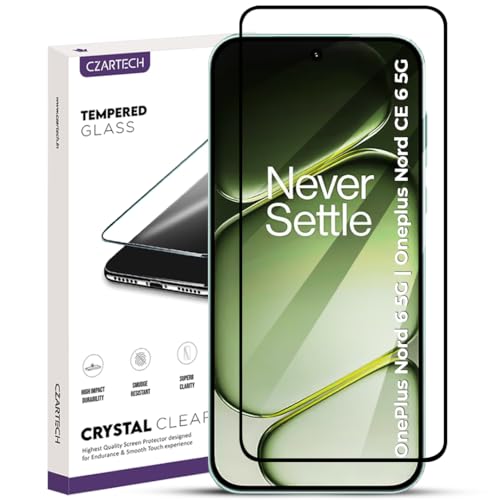Image of Czartech Military-Grade Gorilla Tempered Glass for OnePlus Nord 6 / OnePlus Nord CE6 | 9H Hardness, Edge-to-Edge Coverage with Easy Installation Kit