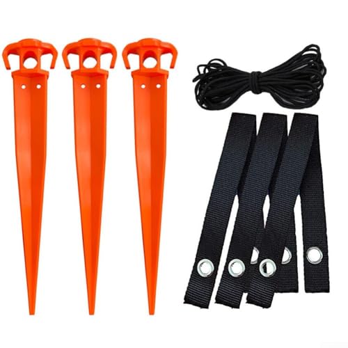 Sistema de soporte para árboles, kit de anclaje de 12 pulgadas para árboles jóvenes, fácil instalación con correas perforadas y clavos protectores