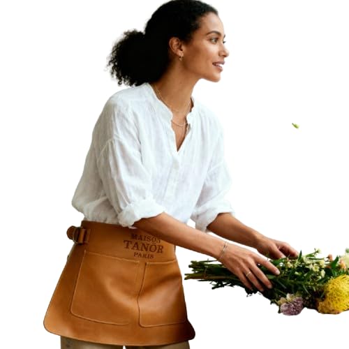 Demi-tablier femme cuir finies les taches de graisse en cuisine