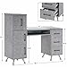 BarberPub Manicure Table, Nail Makeup Desk with Drawers, Storage Beauty Salon Workstation 2611 (Gold&Grey)