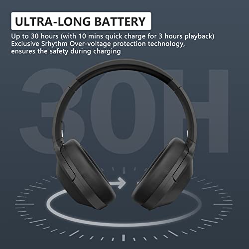 Srhythm Nc85 Dynamic Hybrid Noise Canceling Headphones Bluetooth Wireless Over The Ear With Hd Sound,Quick Charge,Ultra-Long Playtime,Multi-Modes Switchover #TOP7
