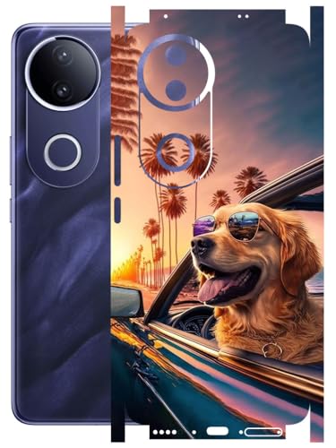 Image of AtOdds - Full Body Back Screen Guard Protector Film - Lamination Wrap Skin Sticker Compatible with VIVO T4R (5G) | Scratchproof Matte Finish (Happy Doggo)